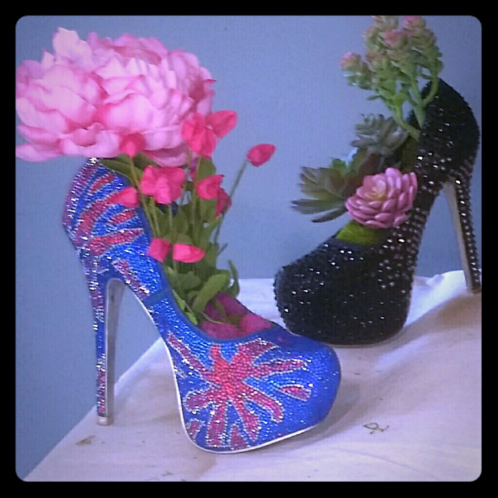 Flower arrangement in a shoe